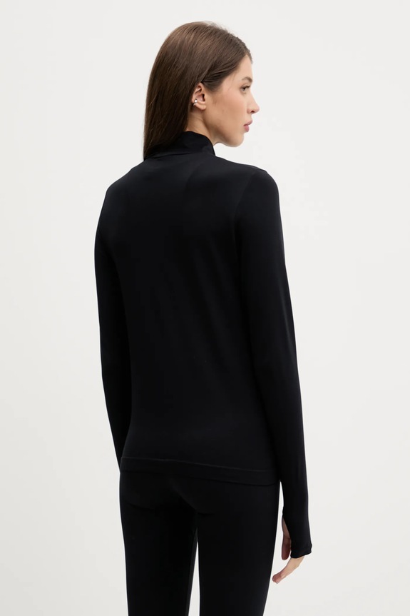 Ρούχα Μακρυμάνικο Pangaia Plant-Stretch Zipped Long Sleeve Top 10002426 μαύρο