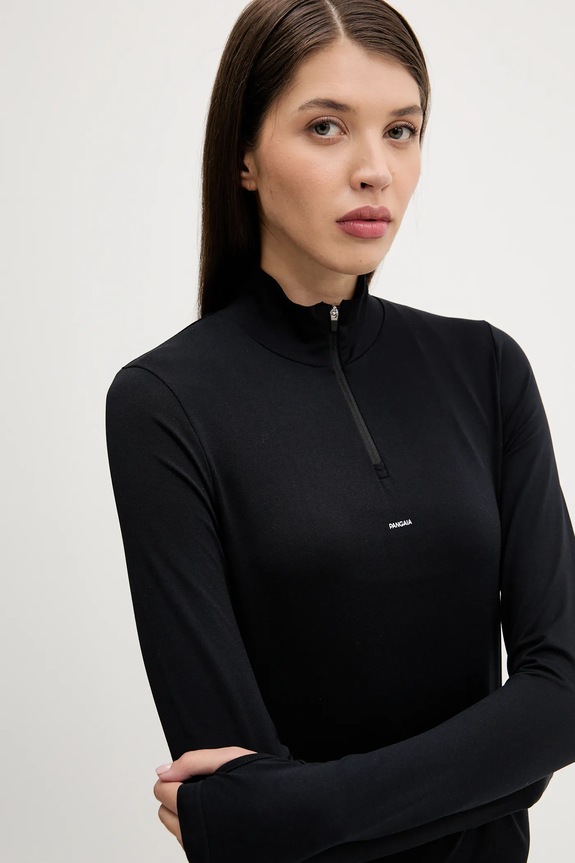 Μακρυμάνικο Pangaia Plant-Stretch Zipped Long Sleeve Top μαύρο 10002426