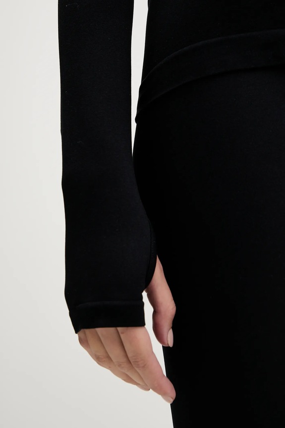 Μακρυμάνικο Pangaia Plant-Stretch Zipped Long Sleeve Top 10002426 μαύρο