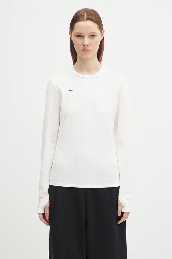 Лонгслив Pangaia Cotton-Stretch Long-Sleeved Top regular белый 10002429