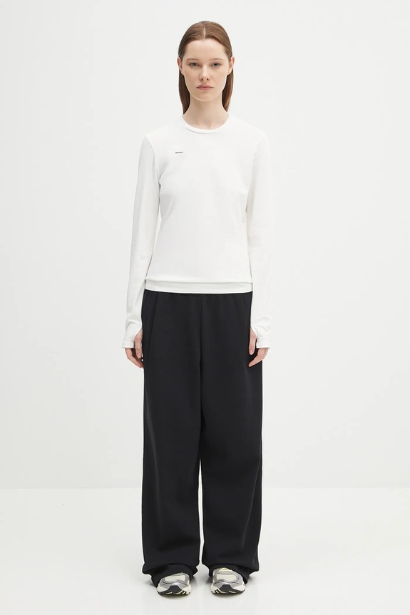 Лонгслив Pangaia Cotton-Stretch Long-Sleeved Top 10002429 белый