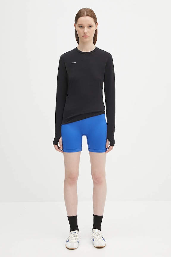 Pangaia longsleeve Cotton-Stretch Long-Sleeved Top 10002429 negru