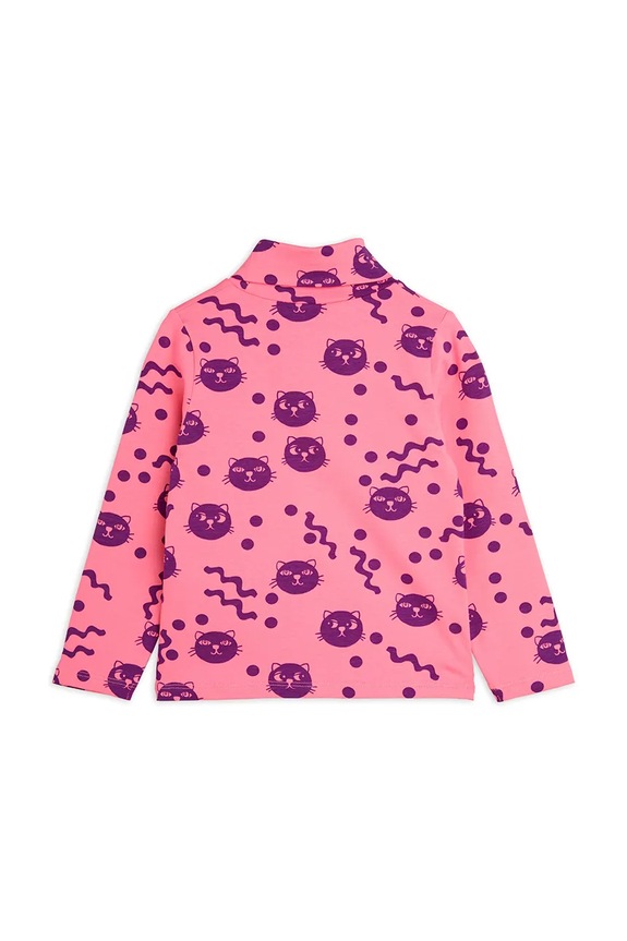 Dziewczynka Mini Rodini longsleeve bawełniany dziecięcy Squiggly cats 2512012028 różowy