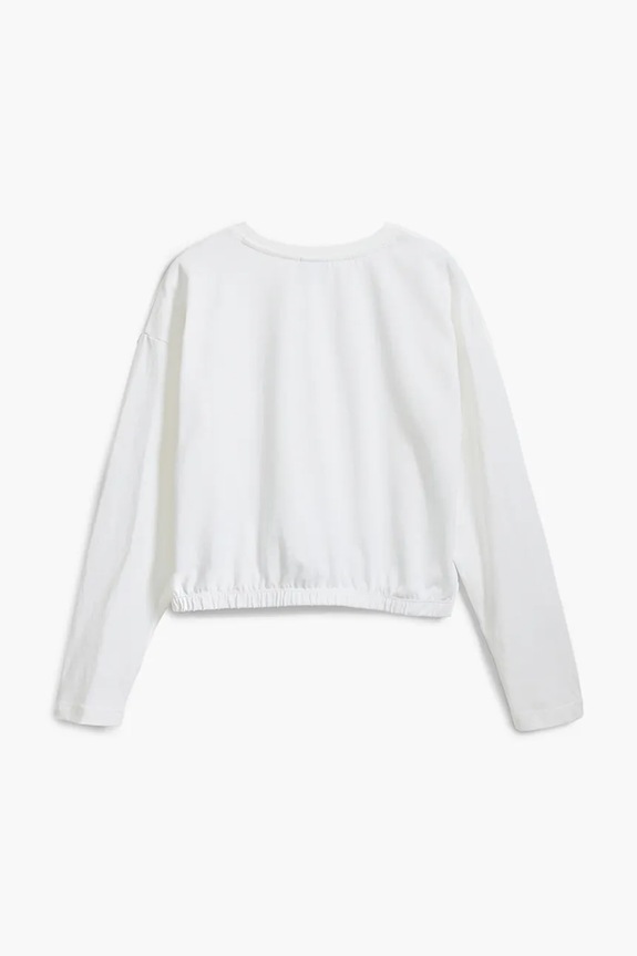 Deklice Otroška bombažna majica z dolgimi rokavi Desigual 25SGTK13 bela