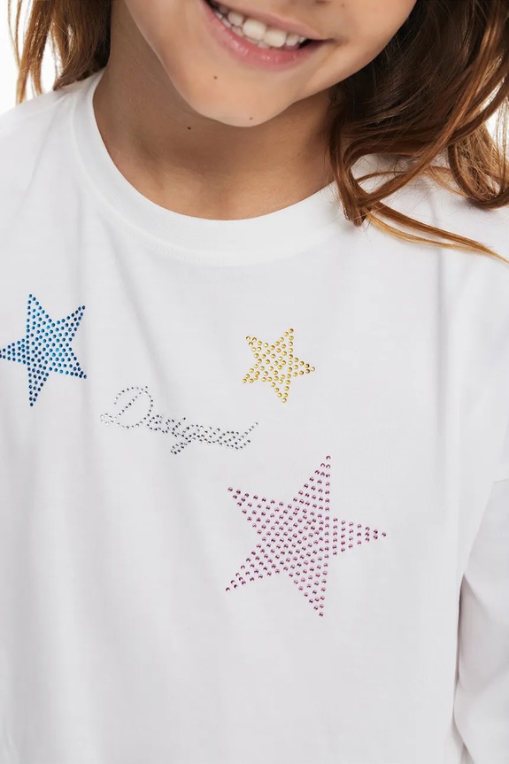 Otroška bombažna majica z dolgimi rokavi Desigual 25SGTK13