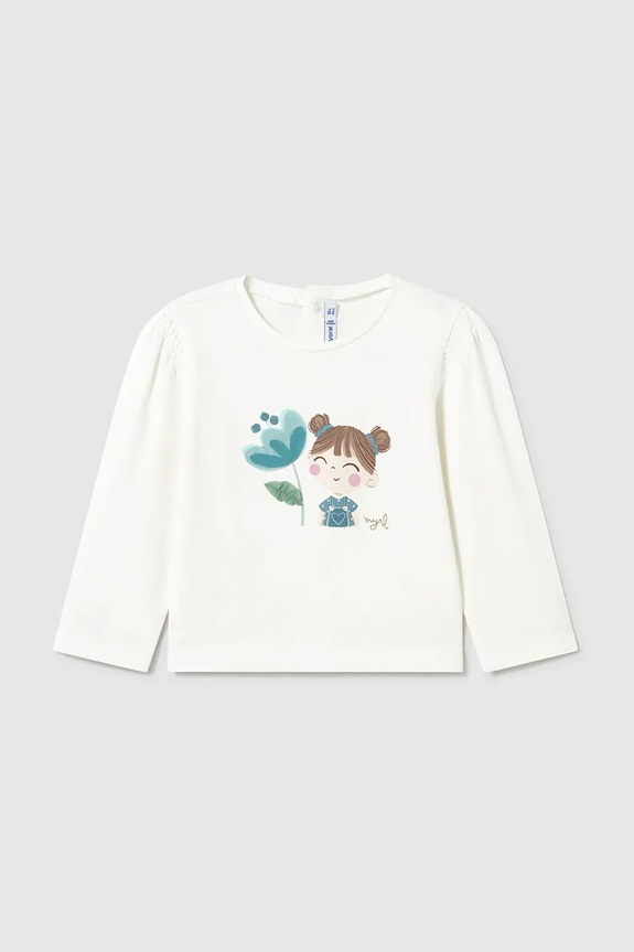 Dječja majica dugih rukava Mayoral print bež 1050.4G.Baby.PPYA