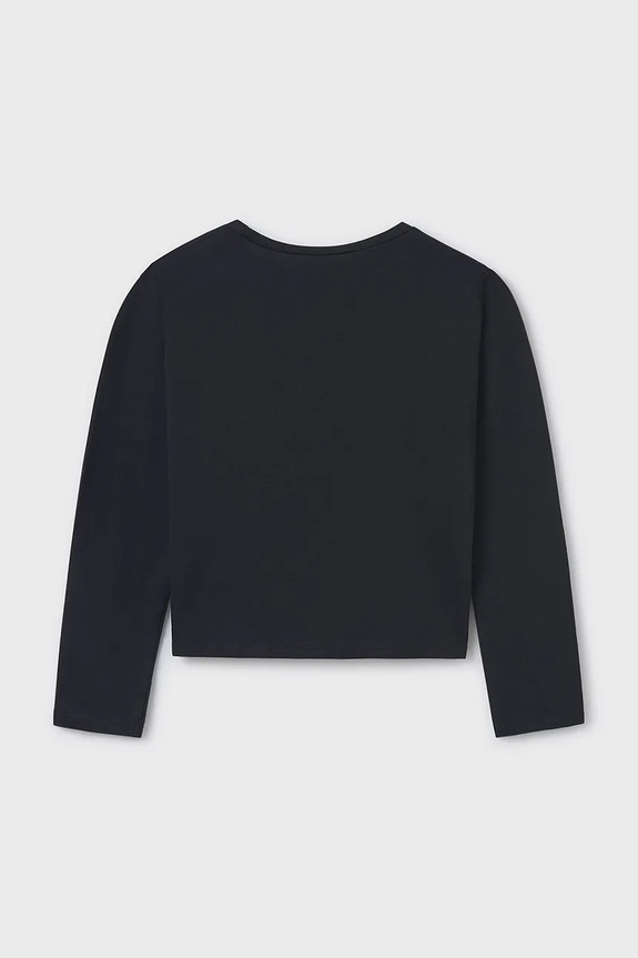 Mayoral longsleeve bawełniany dziecięcy 6031.8A.Junior.PPYA czarny SS25