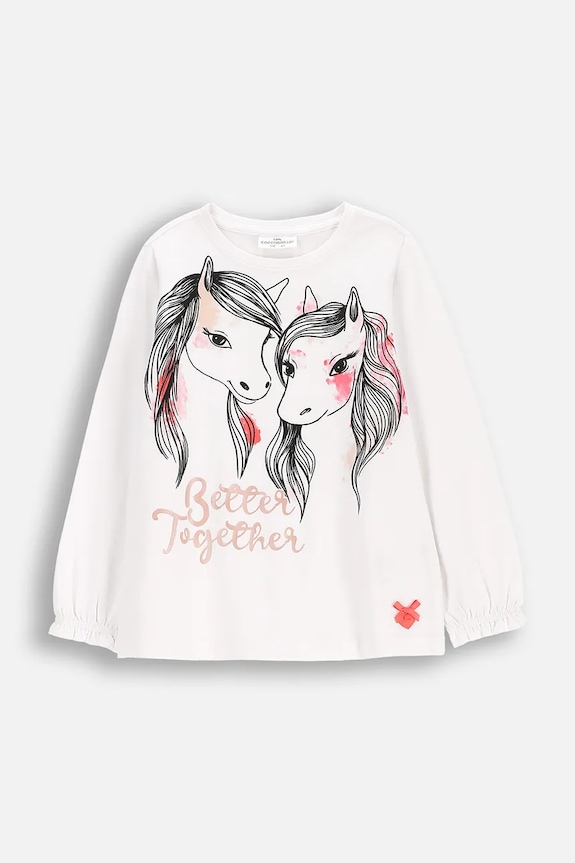 Coccodrillo longsleeve dziecięcy z elastanem biały WC5143101NGK