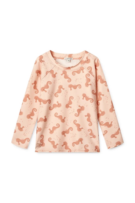 Liewood gyerek hosszúujjú fürdőruha felső Noah Printed Longsleeve Swim Tee mintás narancssárga LW19977