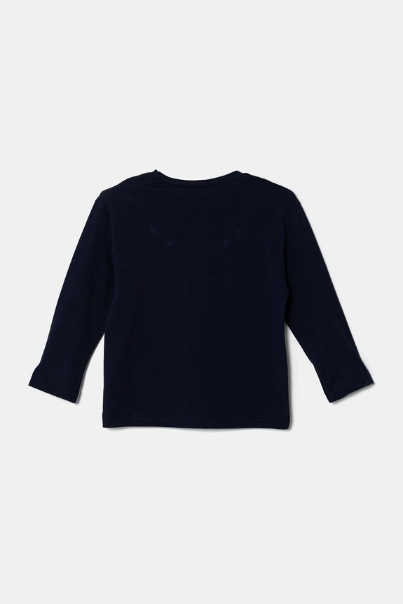 United Colors of Benetton longsleeve bawełniany dziecięcy 3I1XG10HS.P.Seasonal granatowy SS25