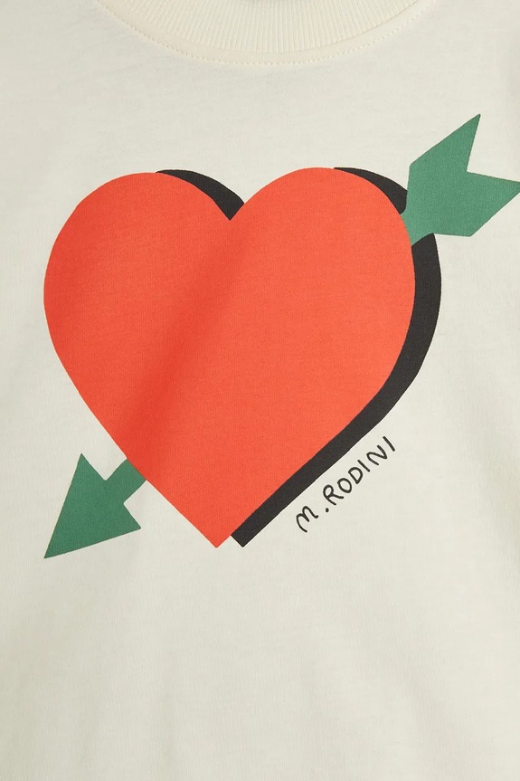 Chłopiec Mini Rodini longsleeve bawełniany dziecięcy Arrowed heart 2522012511 beżowy