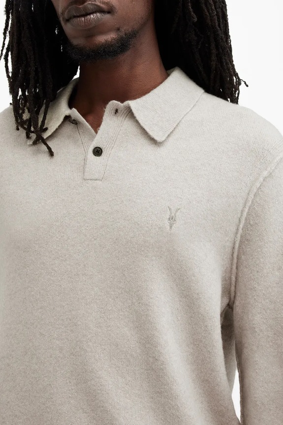 AllSaints sweter z domieszką wełny STATTEN M038KA beżowy AW25