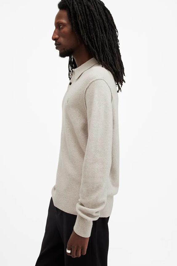 Odzież AllSaints sweter z domieszką wełny STATTEN M038KA beżowy