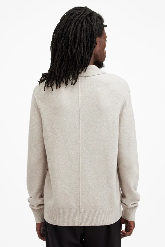 AllSaints sweter z domieszką wełny STATTEN beżowy M038KA