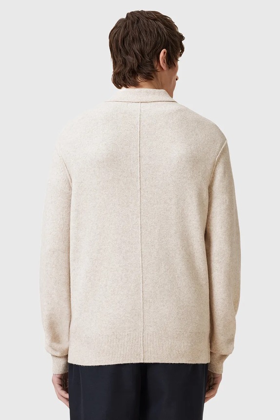 AllSaints sweter z domieszką wełny STATTEN beżowy M038KA