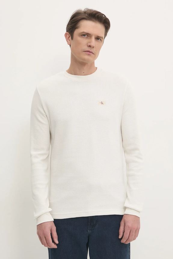 Calvin Klein Jeans pamut hosszúujjú pamut bézs J30J327117