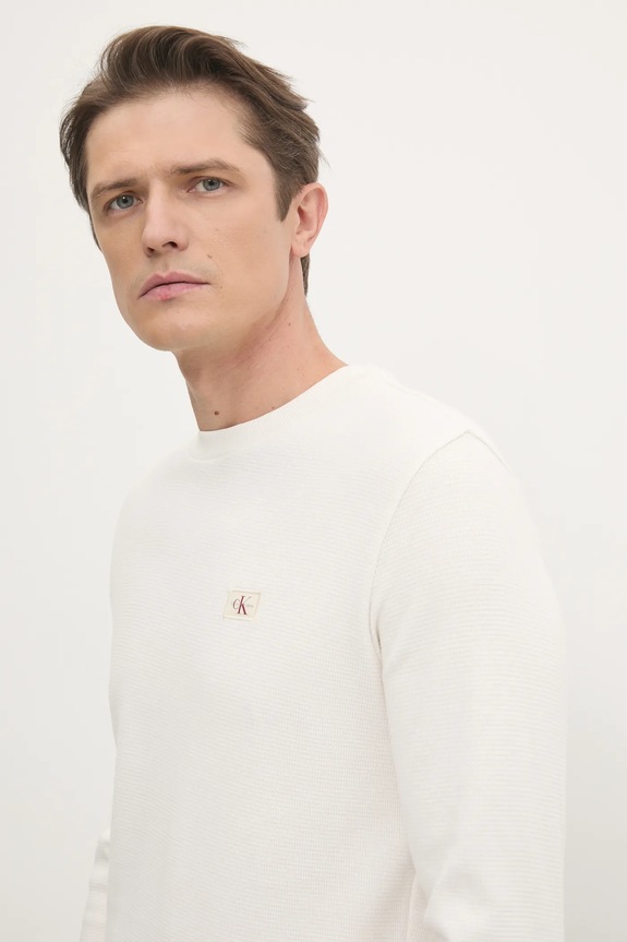 Calvin Klein Jeans pamut hosszúujjú bézs J30J327117