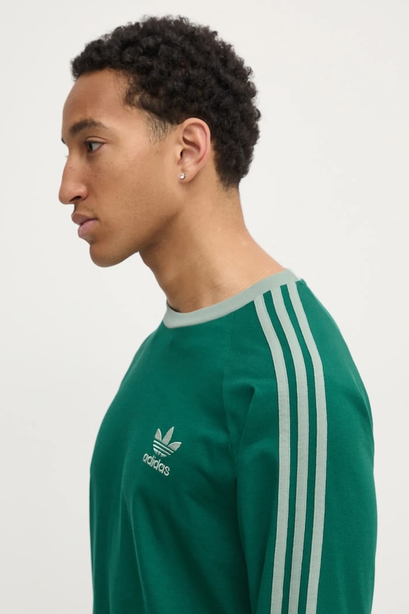 Tričko s dlouhým rukávem adidas Originals 3-Stripes JD0540 zelená