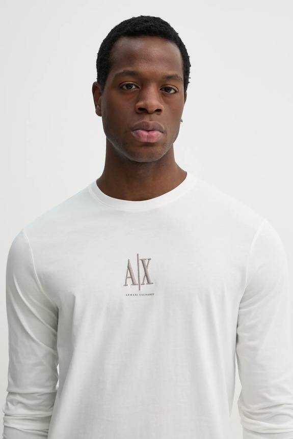 Armani Exchange longsleeve din bumbac alb XM000364.AF12308.NOS