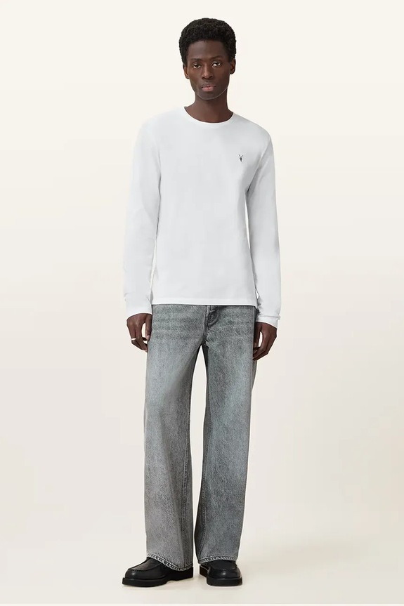 Βαμβακερή μπλούζα με μακριά μανίκια AllSaints BRACE M033JB