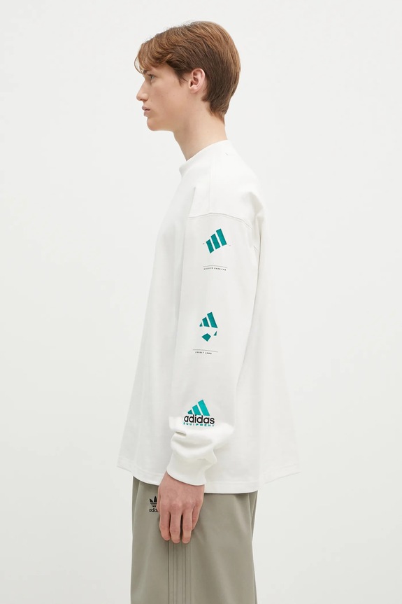 adidas Originals top a maniche lunghe in cotone Equipment GFX Tee Longsleeve JN4846 bianco SS25