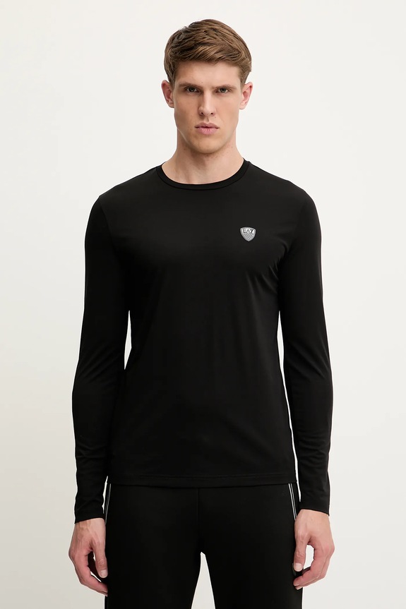 EA7 Emporio Armani hosszú ujjú elasztánnal fekete PJRGZ.8NPT17