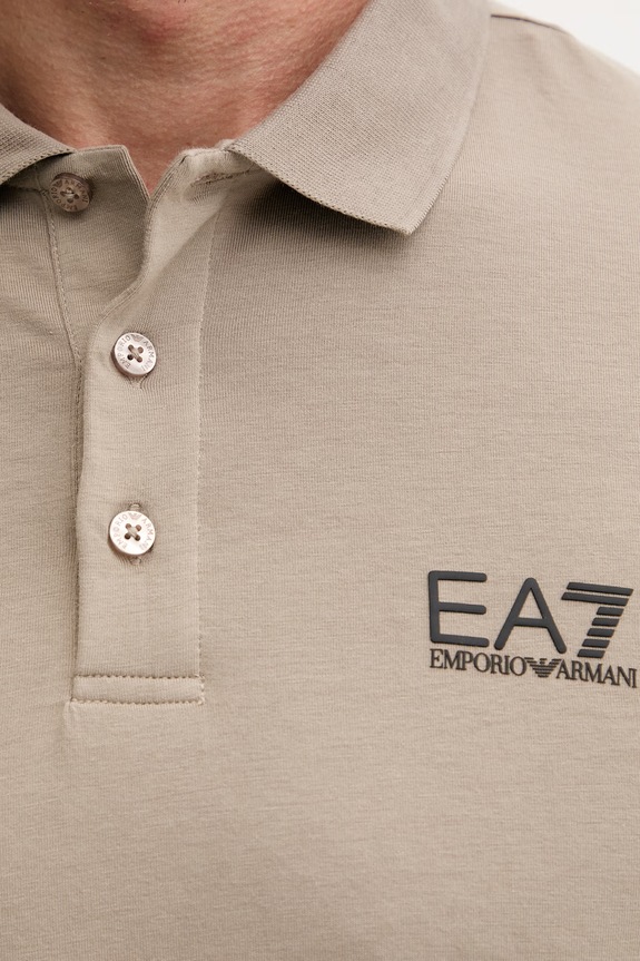 EA7 Emporio Armani tričko s dlhým rukávom pánske bavlnené s elastanom PJVQZ.8NPF15 béžová
