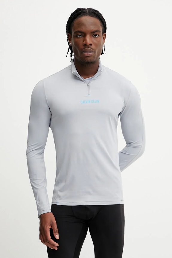Μακρυμάνικο προπόνησης Calvin Klein Performance με ελαστάν γκρί LVGMF4K210