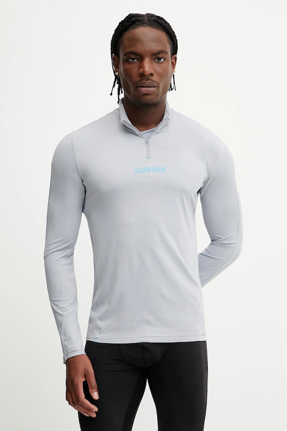 Μακρυμάνικο προπόνησης Calvin Klein Performance με ελαστάν γκρί LVGMF4K210