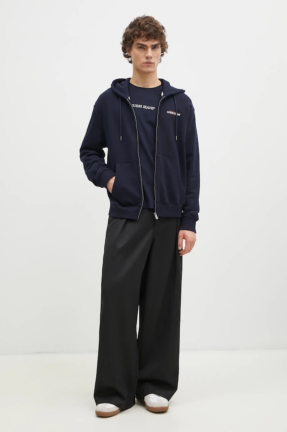 Bavlnené tričko s dlhým rukávom Guess Jeans M5RI84.K8HM0 tmavomodrá AW25
