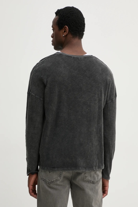 Odzież American Vintage longsleeve bawełniany MSON02FGE25 szary