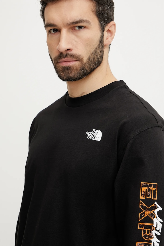 Bombažna majica z dolgimi rokavi The North Face TNF X NSE črna NF0A8C3ZJK31