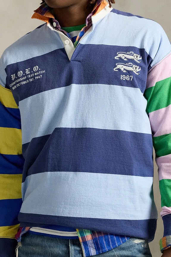 Polo Ralph Lauren longsleeve bawełniany granatowy 710964972