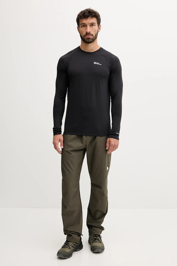 Jack Wolfskin longsleeve sportowy Prelight Swift A63803 czarny AW25