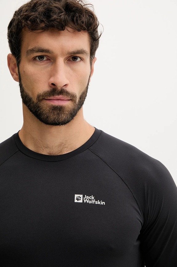 Jack Wolfskin longsleeve sportowy Prelight Swift czarny A63803