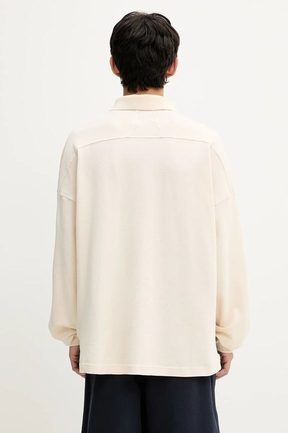 Clothing RHUDE cotton longsleeve top Fc Como Pique RHSS25PO05012 beige