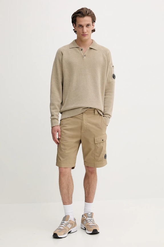 C.P. Company maglione in cotone 18CMKN070A005687G verde SS25
