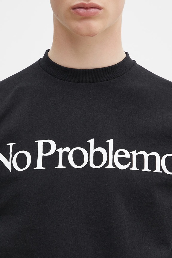 Bavlněné tričko s dlouhým rukávem No Problemo No Problemo LS Tee černá NP6002203