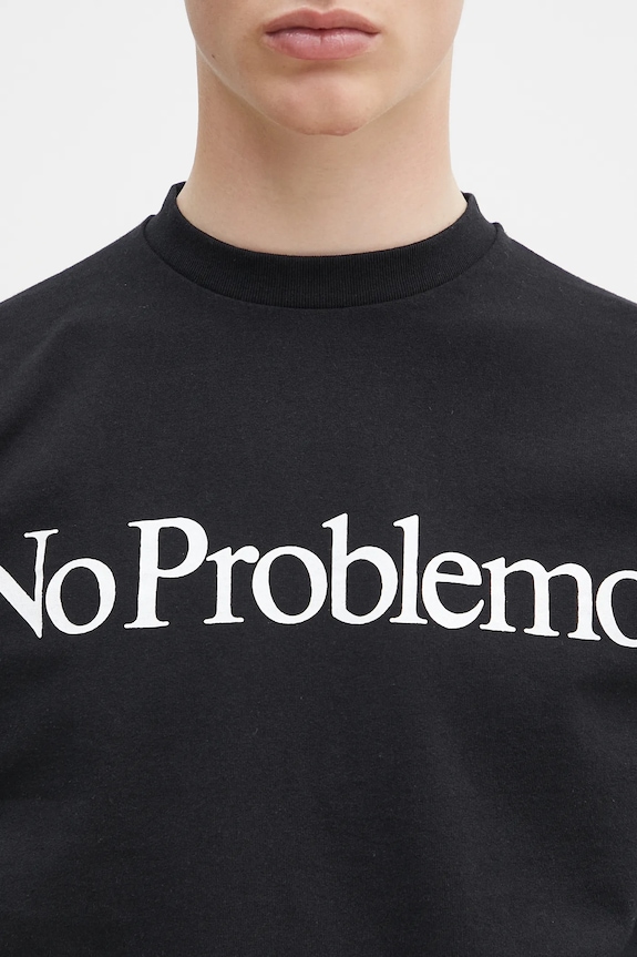 Bavlněné tričko s dlouhým rukávem No Problemo No Problemo LS Tee černá NP6002203