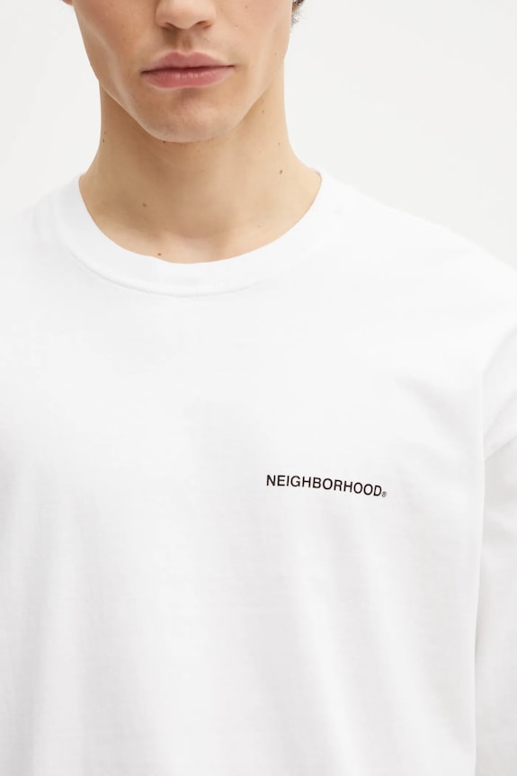 Bavlnené tričko s dlhým rukávom NEIGHBORHOOD Nh . Tee Ls-8 biela 242PCNH.LT08