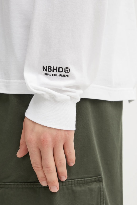 Bavlnené tričko s dlhým rukávom NEIGHBORHOOD Nh . Tee Ls-8 242PCNH.LT08 biela