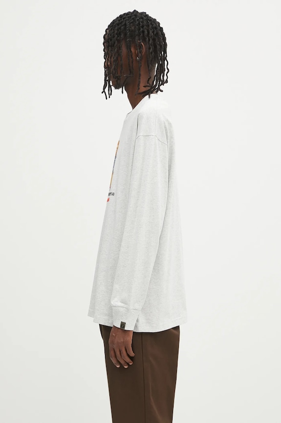 Хлопковый лонгслив AAPE Theme Aaper Long AAPLTM1610XAO серый SS25