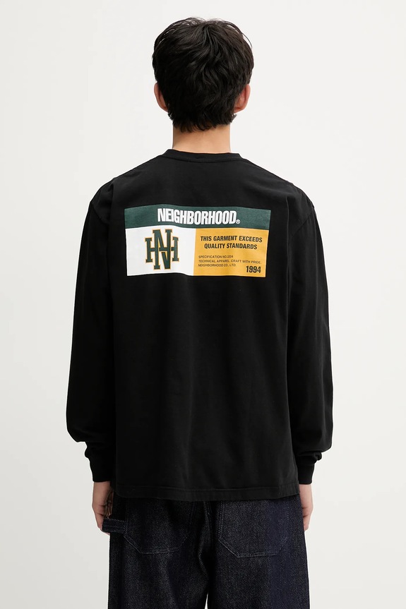Clothing NEIGHBORHOOD cotton longsleeve top Nh . Tee Ls-8 251PCNH.LT08 black