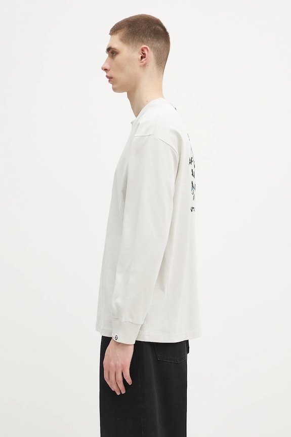 Bavlněné tričko s dlouhým rukávem AAPE Basic Long AAPLTM1560XXN šedá SS25