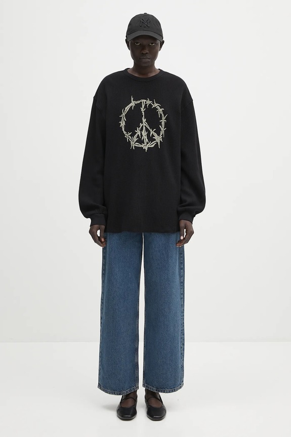 Aries hanorac de bumbac Peace Press Gothic Waffle LS Tee AR6003903