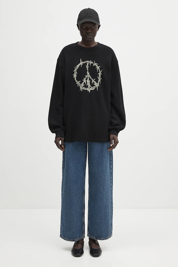 Aries hanorac de bumbac Peace Press Gothic Waffle LS Tee AR6003903