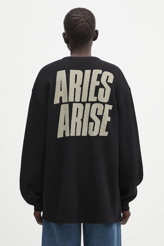 Aries cotton sweatshirt Peace Press Gothic Waffle LS Tee AR6003903