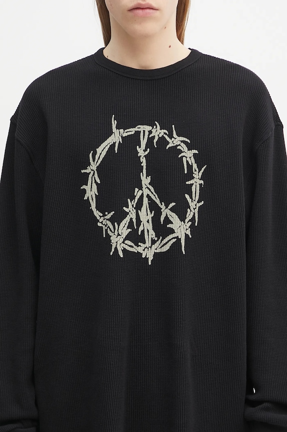 Aries cotton sweatshirt Peace Press Gothic Waffle LS Tee AR6003903