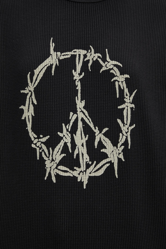 Aries hanorac de bumbac Peace Press Gothic Waffle LS Tee AR6003903