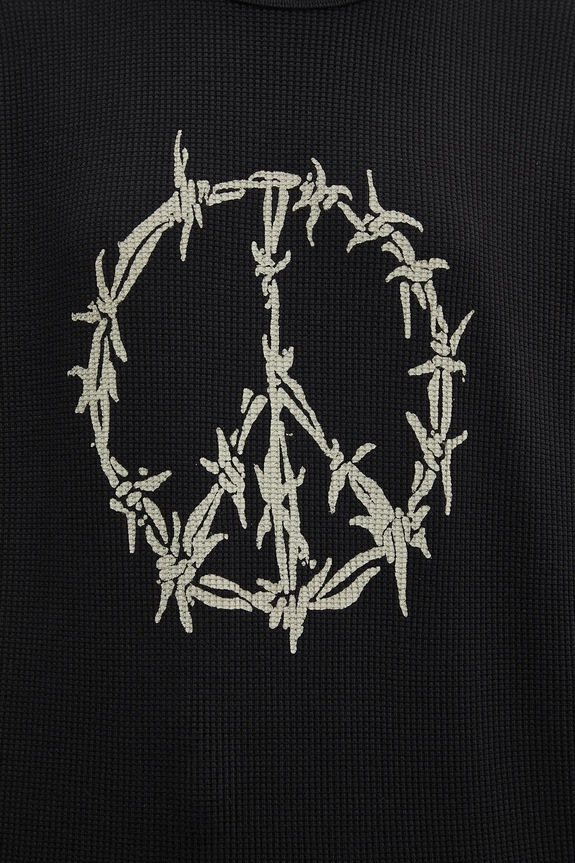 Aries cotton sweatshirt Peace Press Gothic Waffle LS Tee AR6003903